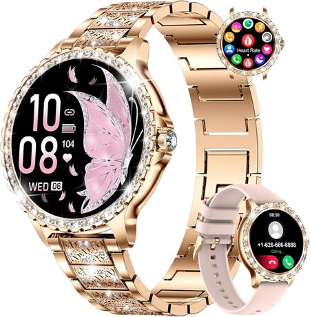 Smart Watch for Women: Make/Answer Calls, 1.32" HD Screen, Pedometer