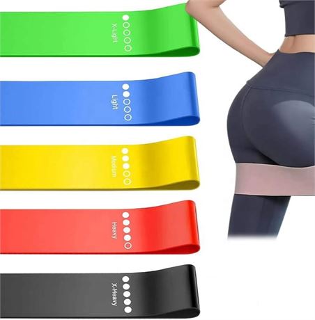 LuxEverywhere 5 Resistance Bands Set, Fitness Yoga Strength Training