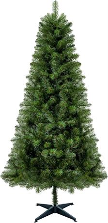 490 Tips Artificial Christmas Tree, 6ft with Plastic Stand, Easy Assembly