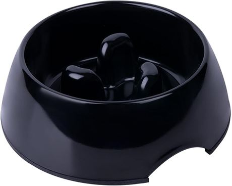 Super Design Slow Feeder Dog Bowl, 1 Cup, Nonslip, Heat-Resistant, Black L