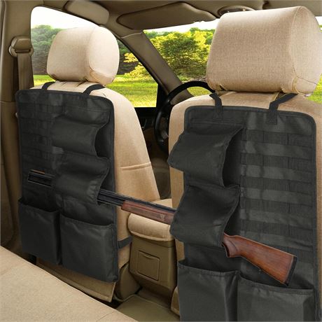 Organisateur Molle de Siège Voiture 2 Pcs Support Fusil Noir