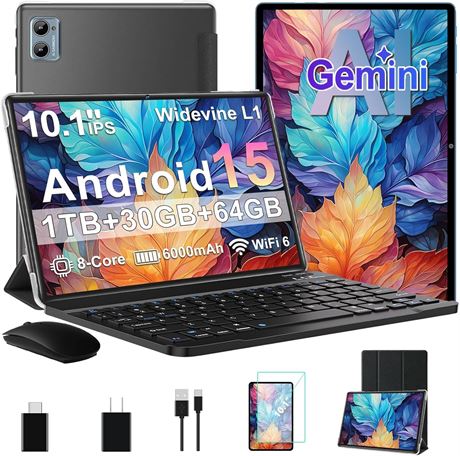 Tablette Android 15 10' clavier, 1To, Octa Core 2.0 GHz, 8 MP, 6000 mAh