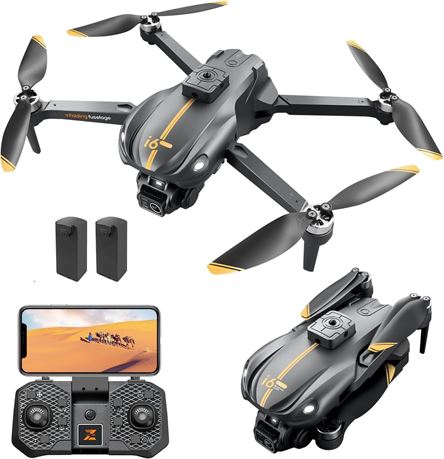 Drone 1080P HD with FPV Camera, Foldable, Obstacle Avoidance, 2 Batteries