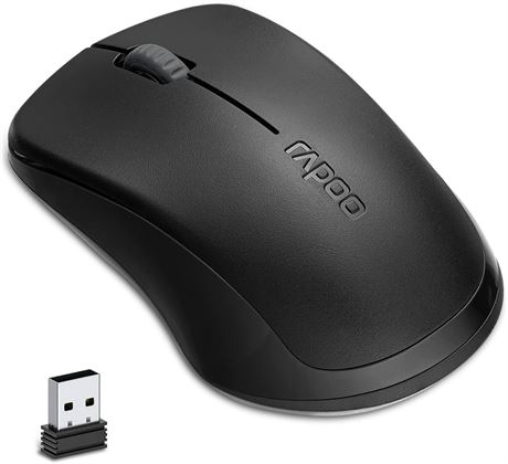 RAPOO 1680 Quiet Wireless Mouse 2.4G USB Portable Long Battery Life Black