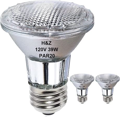 6 ampoules halogènes PAR20 39W, blanc chaud 3000K, dimmables