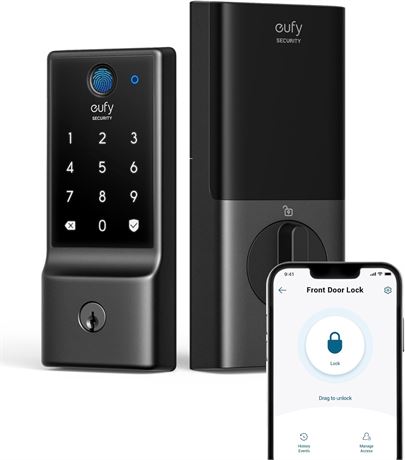eufy Security Serrure C220 empreintes Wi-Fi 8 mois autonomie IP53 BHMA 3