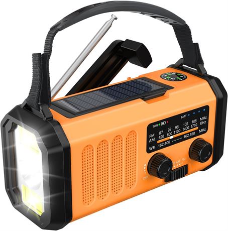 48100mWh Crank Emergency Radio w/ Flashlight & SOS