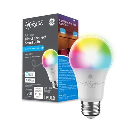 Ampoule LED intelligente GE C by GE, A19, 60W, RVB, dimmable