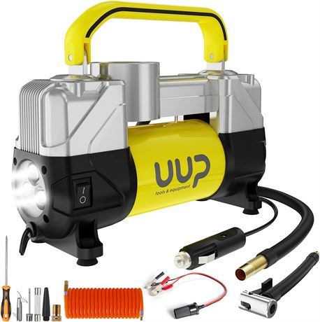 UUP 150PSI Dual-Cylinder Tire Inflator, LED Light
