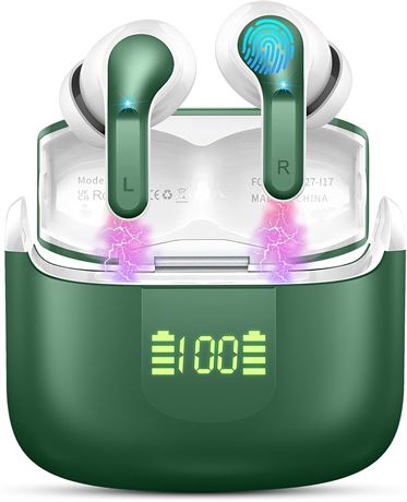 Écouteurs Bluetooth 5.4 ENC HiFi 40h LED IP7 Android/iOS