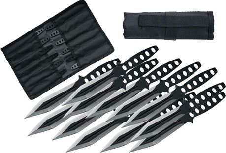 Szco Supplies Ensemble de couteaux   lancer Noir