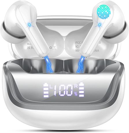 Wireless Earbuds, Bluetooth 5.4, Deep Bass, ENC Mics, 45H Playtime, IP7