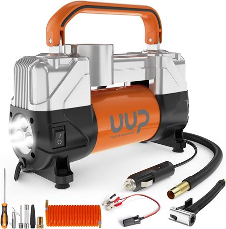 Compresseur d’air portable UUP, 150PSI, LED, 12V, orange