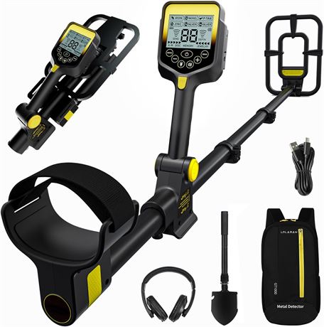 LOLARAN Metal Detector for Adults, Waterproof, High Accuracy, Backlit LCD