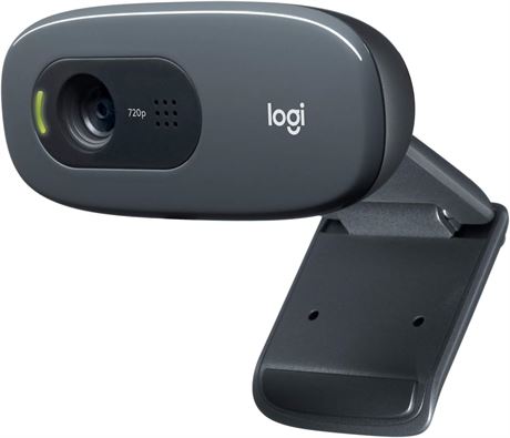 Logitech C270 Webcam HD 720p, light correction, noise-reducing mic, PC/Mac