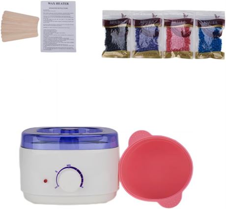 Waxing Kit with Digital Wax Heater, Hard Wax Beans, Hair Removal for Face & Body