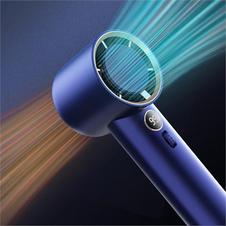 Ventilateur portable Halybau rechargeable mini turbo bleu
