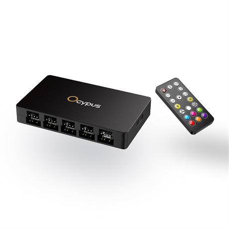 Ocypus Delta EH10 Fan Hub 10-Ports, 5V ARGB 3-Pin & 12V PWM, SATA Powered
