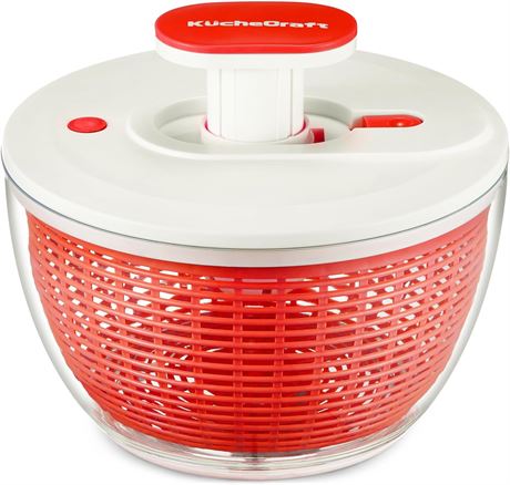 Essoreuse à salade KucheCraft 6.3Qt, une main, rouge