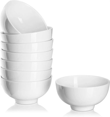 DOWAN 10 oz Small Dessert Bowls - 4.5" Ceramic, Set of 8; Dishwasher Safe