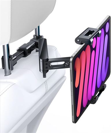 Car Headrest Tablet Holder 360  Mount for Back Seat (4.7 12.9") Black