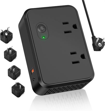 Convertisseur 220v à 110v 2300W, adaptateur voyage, USB Type-C, QC, Europe/Asie