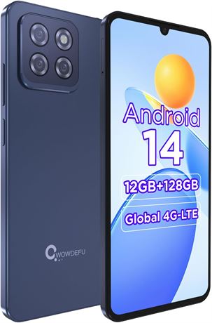 Android Phone 14, 12GB+128GB, 6.75" FHD+, 16MP+24MP, 4G Dual SIM, Blue