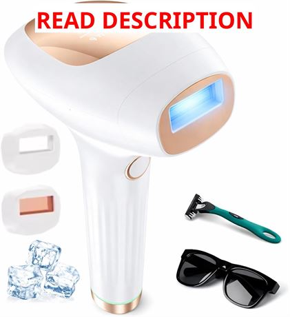 IPL Laser Hair Removal Device - Ice Cooling, Painless, 3 Heads for Women
