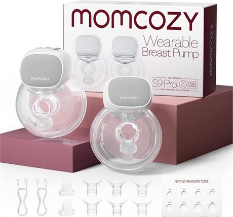 Momcozy S9 Pro Wearable Breast Pump, Hands-Free, LED Display, 24mm