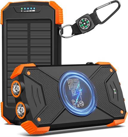 BLAVOR Banque d' nergie solaire 10 000 mAh, chargeur portable sans fil 20 W