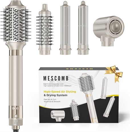 5-in-1 Hot Air Hair Brush 1500W Fast Drying Volumizing Ionic Styler