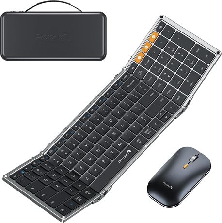 ProtoArc Foldable Keyboard and Mouse XKM01 Wireless Full-Size Folding Combo