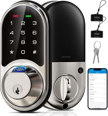 Veise RZ07 Fingerprint Smart Lock, 7in1 Front Door, App Control