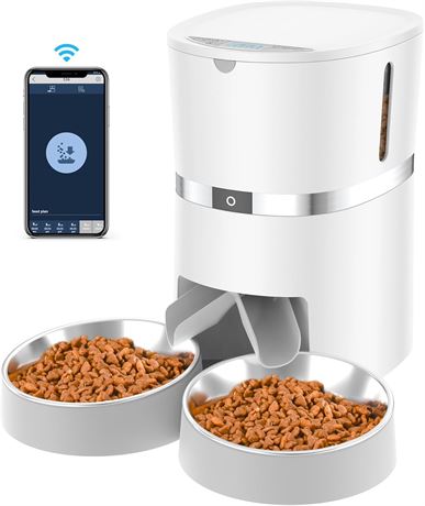 Distributeur croquettes WellToBe WiFi double gamelles voix appli