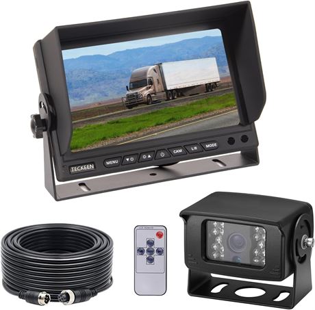 Truck Backup Rearview Camera System with 7-inch Monitor, 4-Pin Cable for RVs