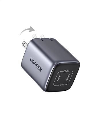 UGREEN Chargeur USB-C 45W PPS GaN Double Port Rapide iPhone Samsung Pixel
