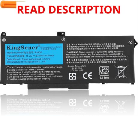 RJ40G 63Wh Laptop Battery for Dell Latitude 14-5420/15-5520/Precision 3560