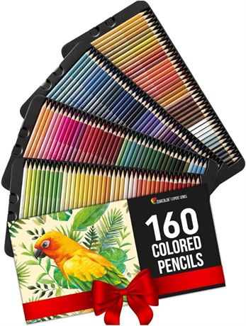 Zenacolor 160 Colored Pencils Set Professional Art Coloring Pencils for Adults