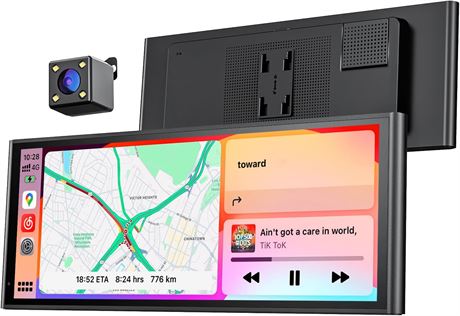 9.26" Wireless CarPlay Screen Android Auto GPS Backup Camera Voice Control