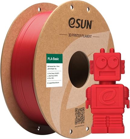eSUN PLA Filament 1.75mm – 1KG, Red, +/-0.05mm Accuracy