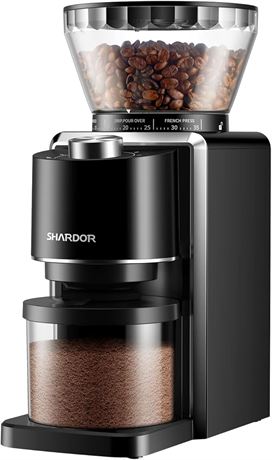SHARDOR Conical Burr Coffee Grinder Adjustable Automatic Burr Mill with 35 Preci