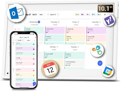 Calendrier numérique BSIMB 25,7 cm, écran tactile FHD mural intelligent