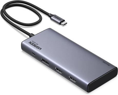 UGREEN Revodok Pro 308 USB C Hub 8-in-1, HDMI x2, DP, USB-C/A 10Gbps Ports