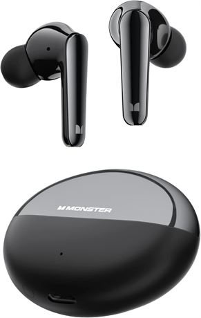 Monster N-Lite 203 AirLinks Wireless Earbuds Bluetooth 5.0 HiFi 30H IPX5 Black