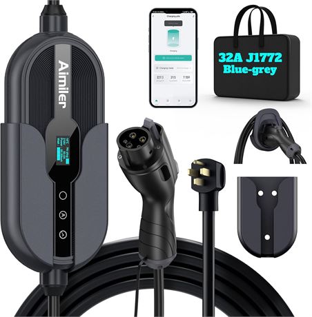 Level 2 EV Charger, 32A, 25ft Cable, ETL, 220-240V NEMA 14-50P, J1772 EVSE