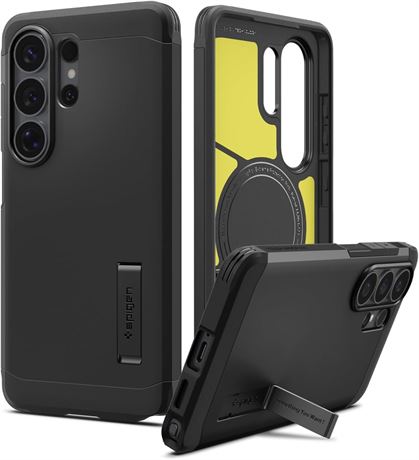 Spigen Galaxy S26 Ultra Case, Tough Armor MagFit Kickstand, MagSafe - Black