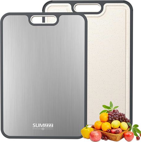Titanium Double-Sided Cutting Board 40.6×25.4 cm Food-Grade