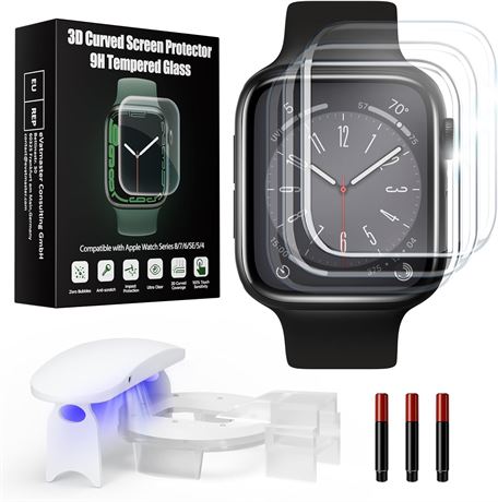 Prot ge- cran verre tremp  UV 41 mm Apple Watch Series 9/8/7, 3D incurv