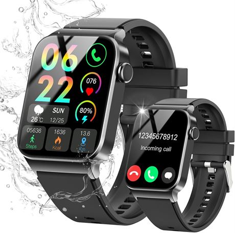 Montre Connectée Bluetooth Appel, Écran 1.85", 110 Modes Sport, IP68