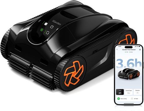 iGarden K Series Robotic Pool Cleaner, Inground/Above Ground, 220 Min